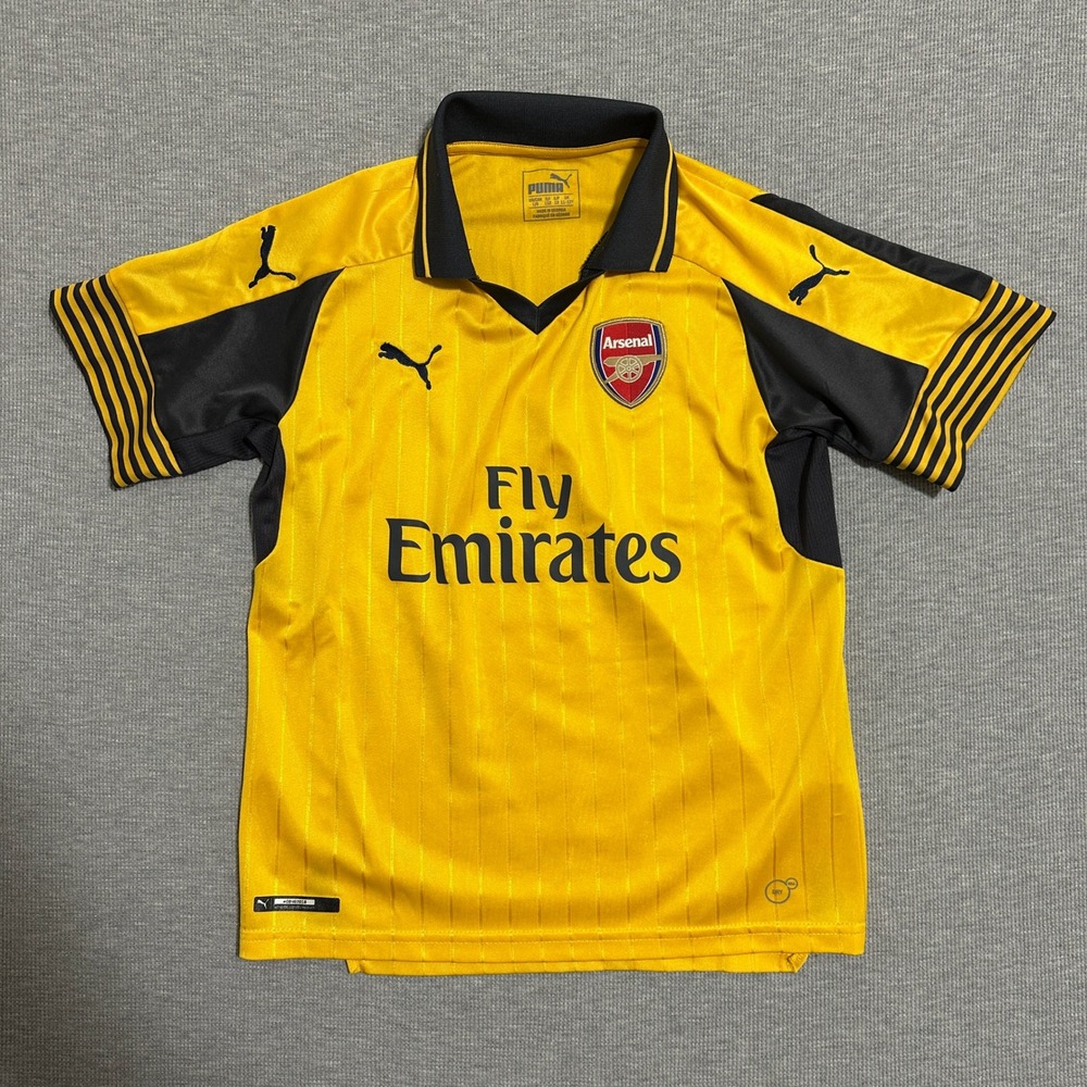 Puma Arsenal FC 2016-17 Away Soccer Jersey Yellow Fly Emirates Kids Large 749721